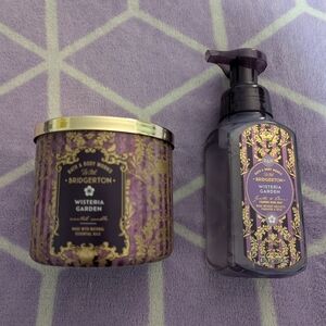NWT Bridgerton Wisteria Garden Candle and  Soap Set B&BW